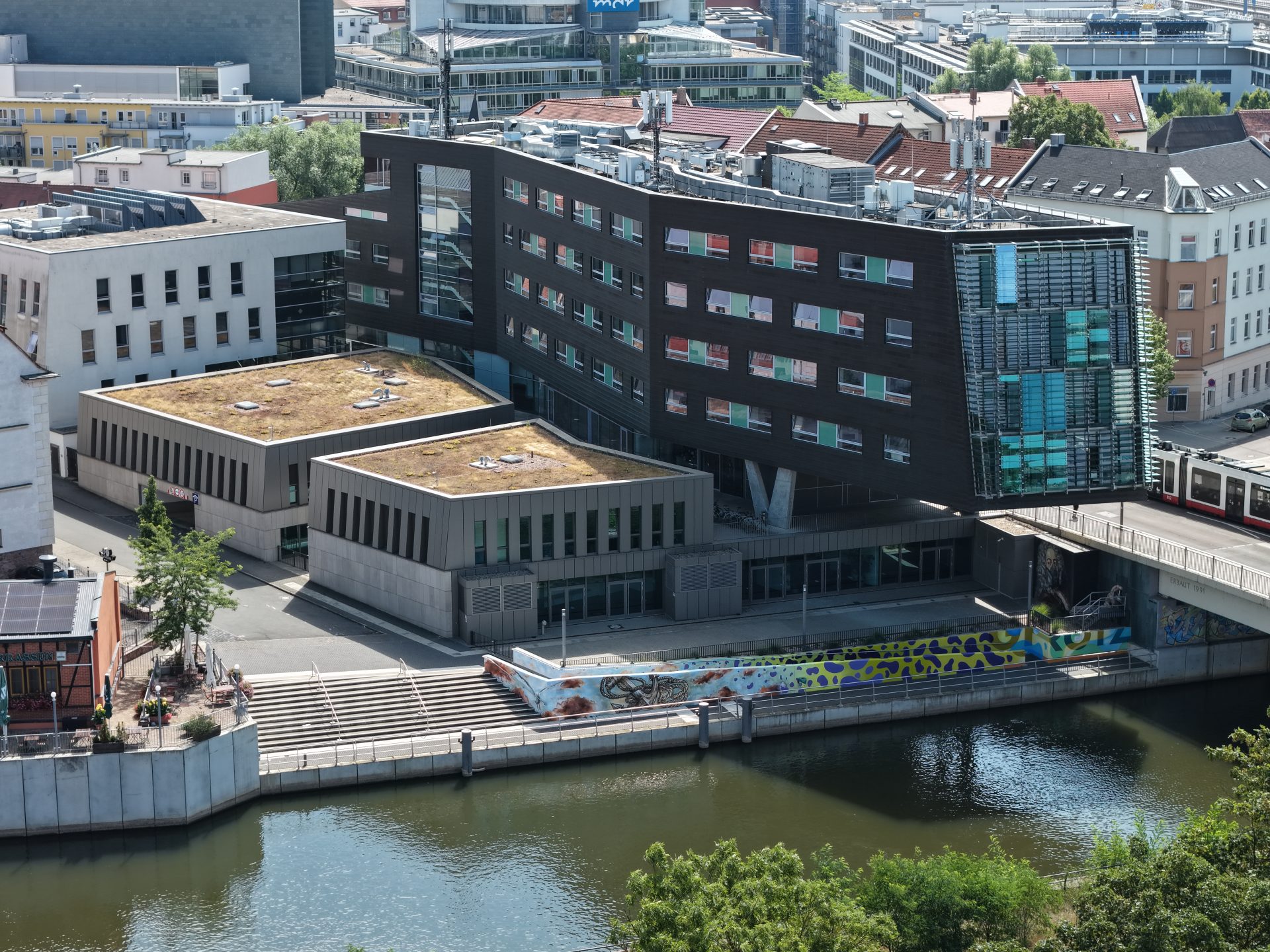 Luftaufnahme des MMZ in Halle (Saale), Bürostandort von ESMERO