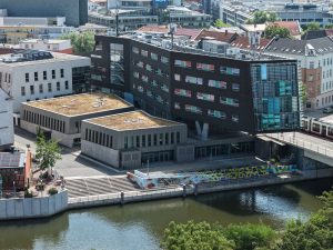 Luftaufnahme des MMZ in Halle (Saale), Bürostandort von ESMERO